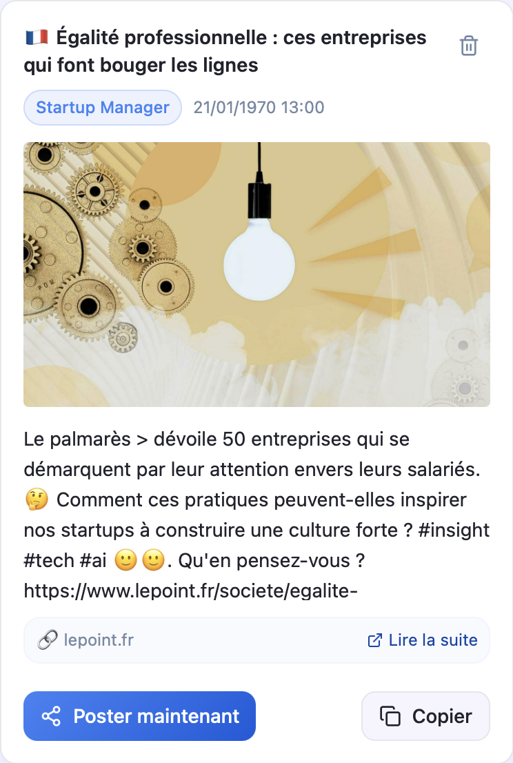 Example of a curated pulse generated by PurePuls.ai